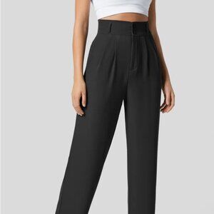 NWT High Waisted Shirred Back Side Pocket Plicated, Strt Leg Suit Pant